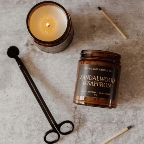 Sandalwood+Saffron-9oz- Soy Candle